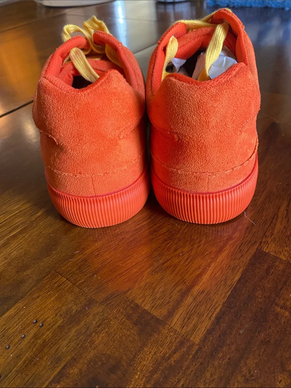 True Religion men’s Orange Sneakers with Yellow Laces